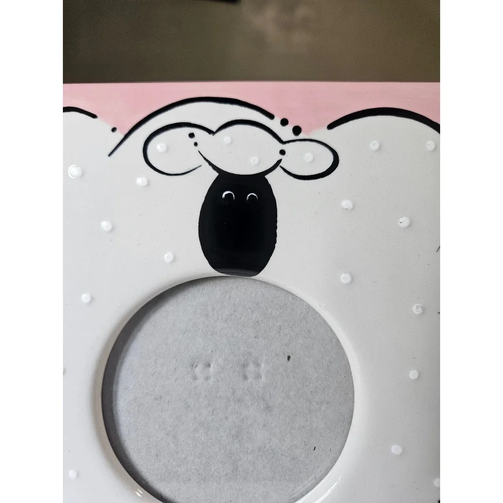 Burton+Burton Pink Ceramic Sheep Photo Frame‎ 2011 Pink Nursery Decor Baby Girl